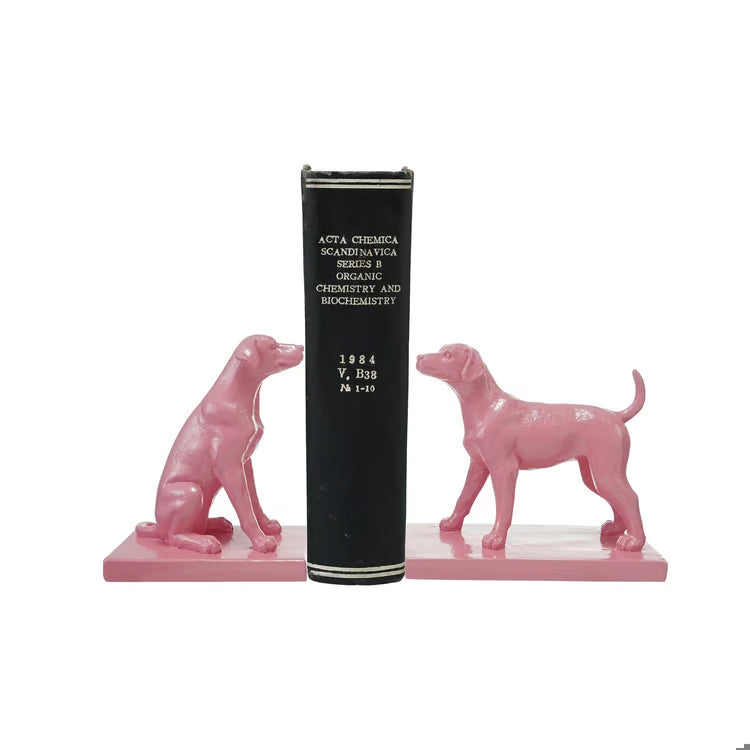 S/2 Pink Dog Bookends