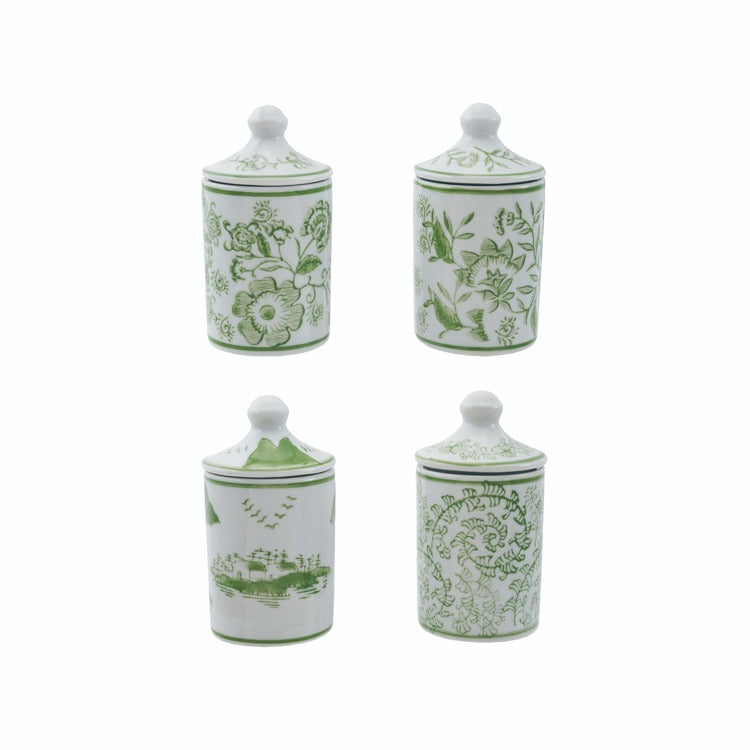 HandPainted Green Spice Jar