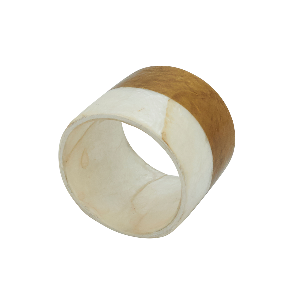 Gold and White Capiz Napkin Ring