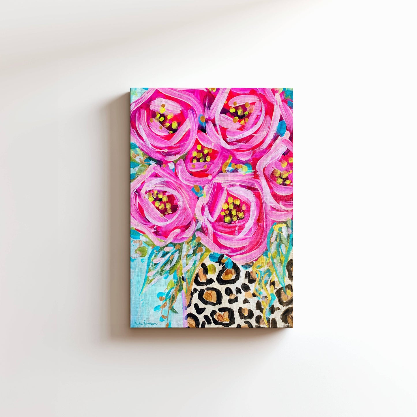 Leopard Rose Painting (5x7)