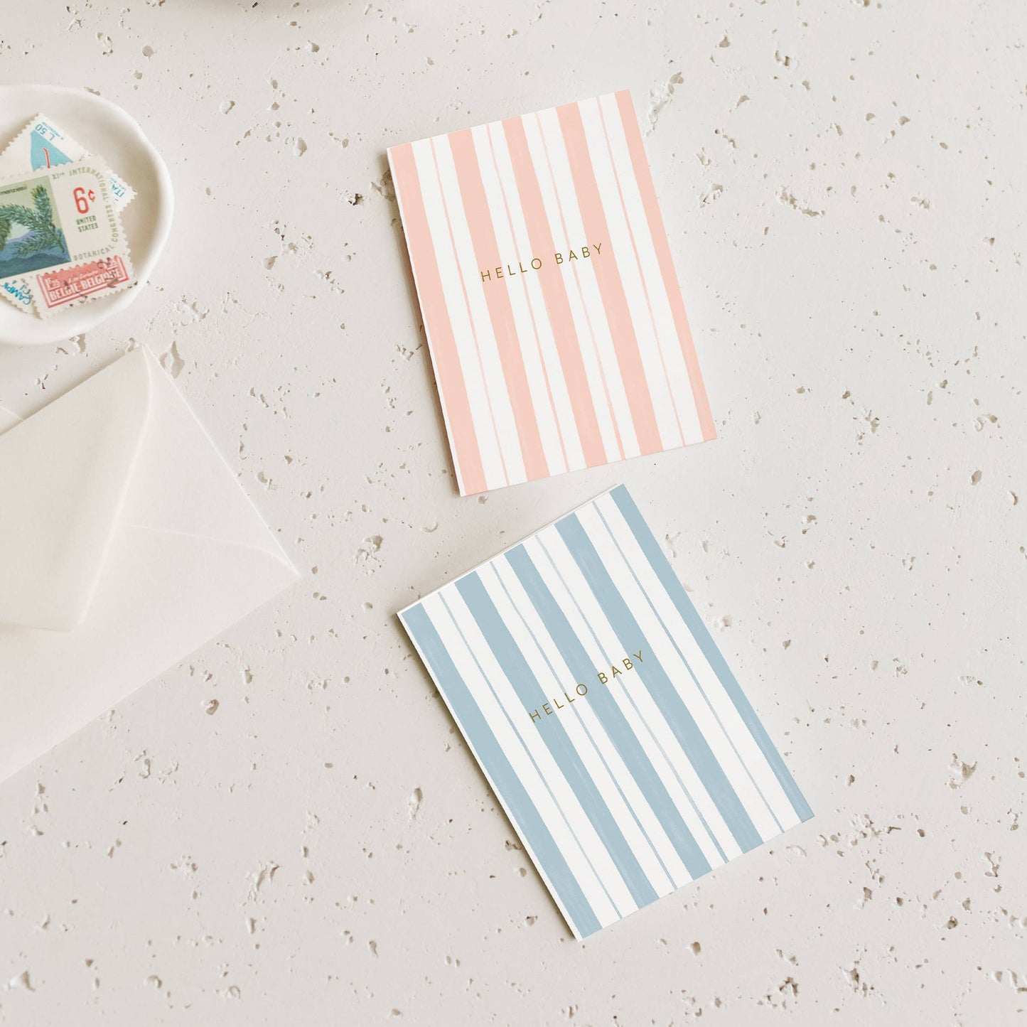 Baby Stripes Blue Mini Card