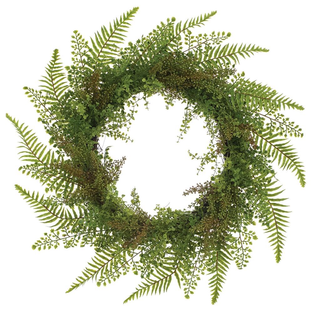 24" Mixed Fern Wreath