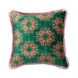 20" Cotton Velvet Pillow w/ Eyelash Fringe