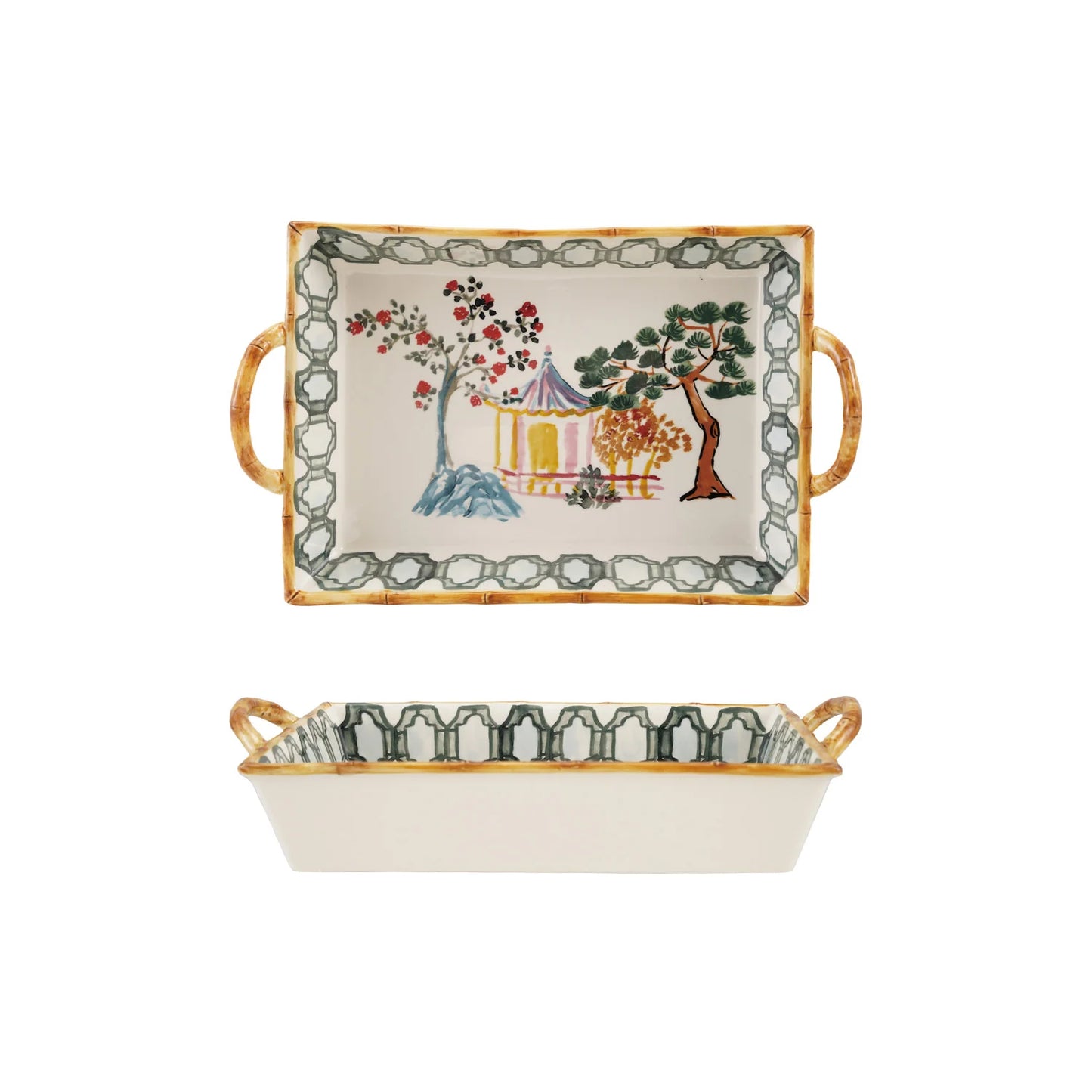 Bamboo Style Stoneware Baker