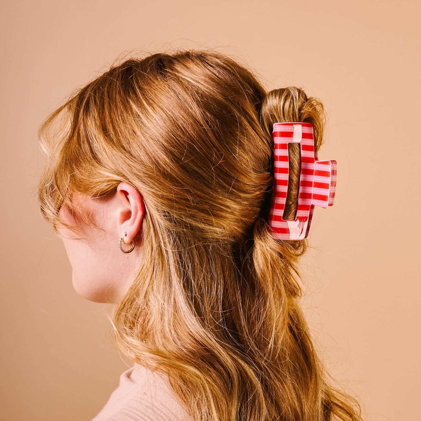 Claw Clip-Red Stripes