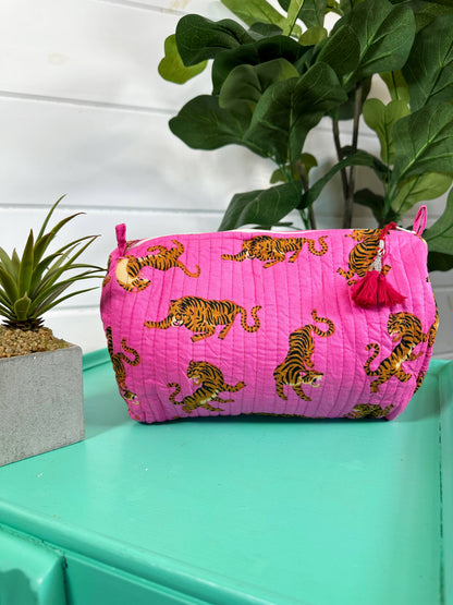 Pink Tigers- Makeup Bag