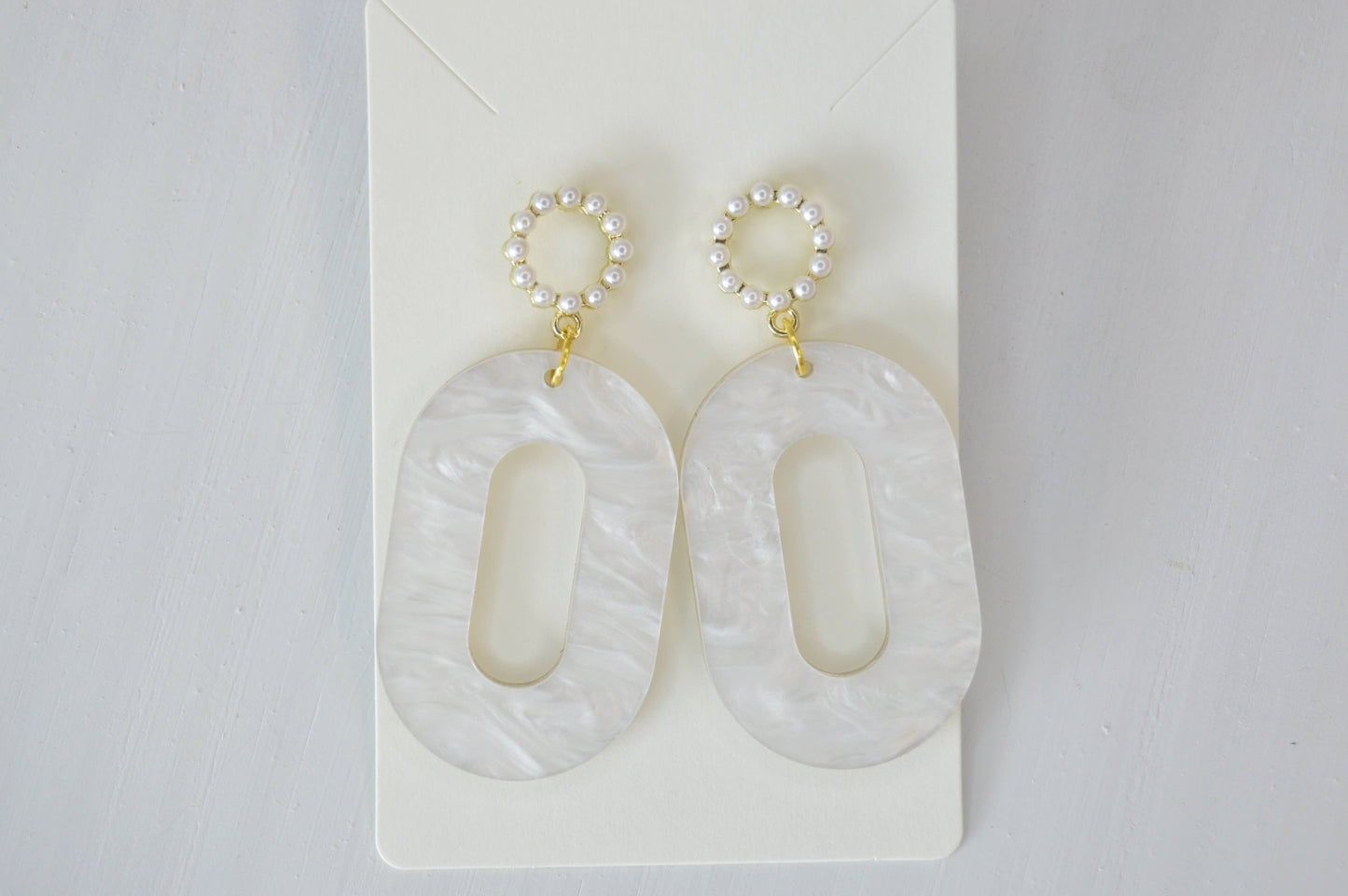 Oval Bridal Earrings