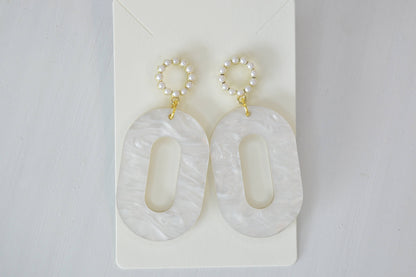 Oval Bridal Earrings