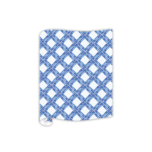 Handpainted Blue Bamboo Table Runner