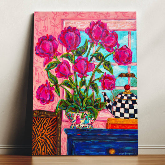 Tulips and Checks - Art Painting