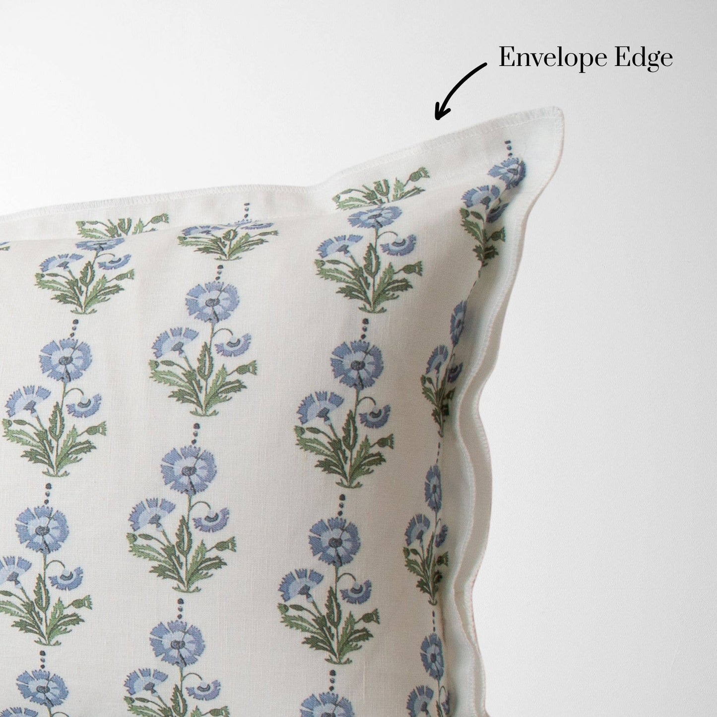 Amalthea Blue Linen Lumbar Pillow