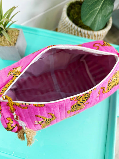 Pink Tigers- Makeup Bag