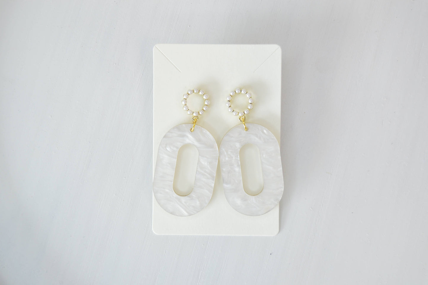 Oval Bridal Earrings