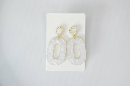 Oval Bridal Earrings