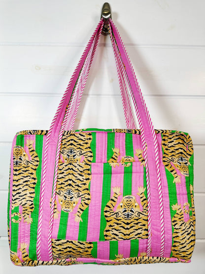 Pink & Green Tiger Duffle