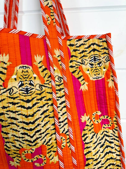 Orange Tiger Tote