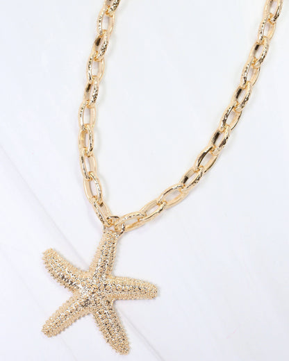 Parma Starfish Link Necklace Gold