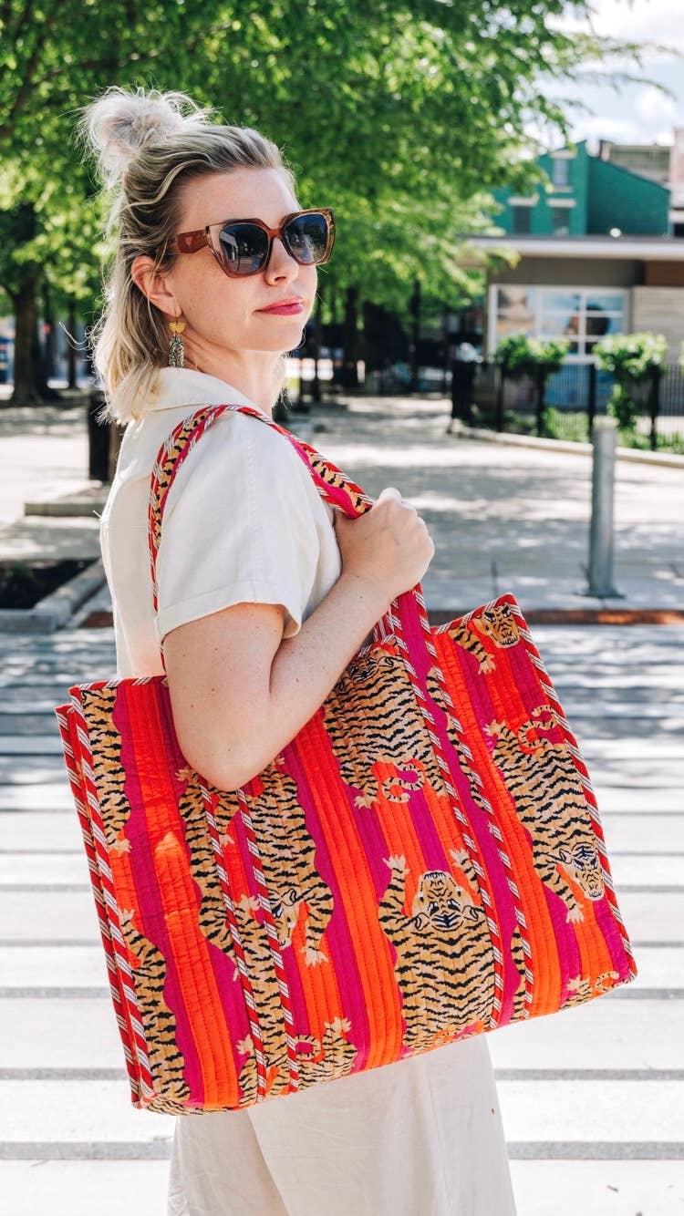 Orange Tiger Tote