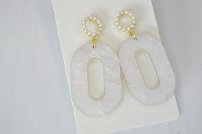 Oval Bridal Earrings