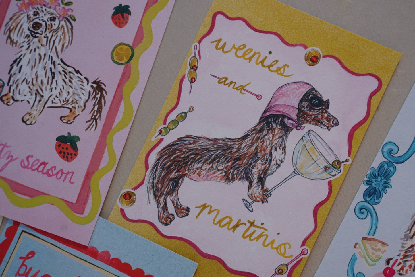 Weenies and Martinis Art Print