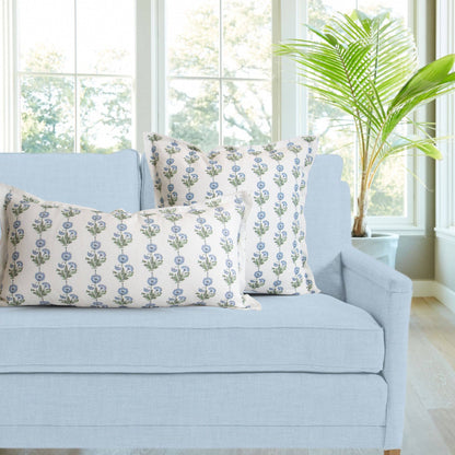 Amalthea Blue Linen Lumbar Pillow