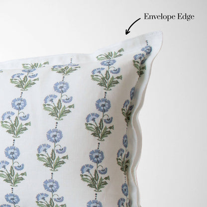 Amalthea Blue Linen Square Pillow