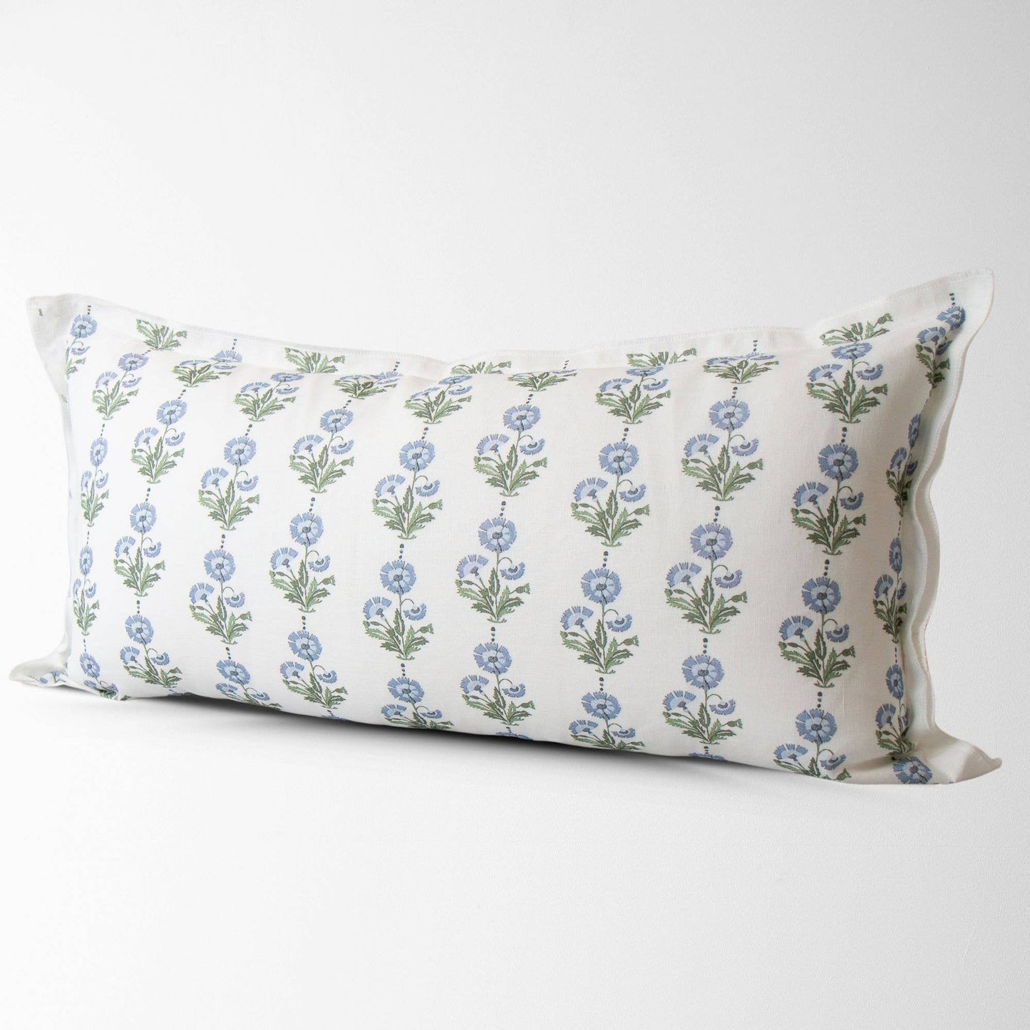 Amalthea Blue Linen Lumbar Pillow