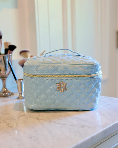 Hampton Train Case-Light Blue Patent