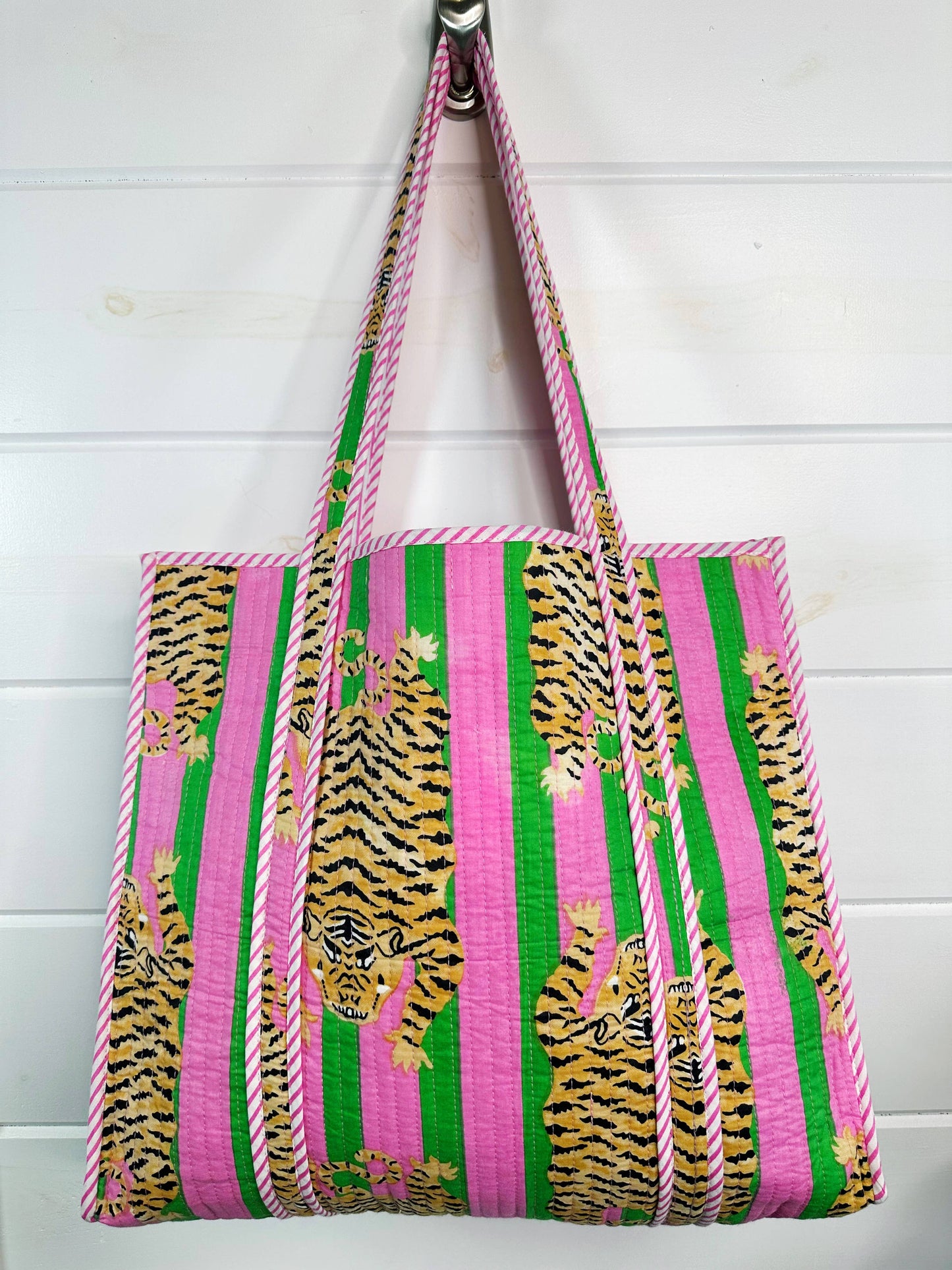 Pink & Green Tiger Tote