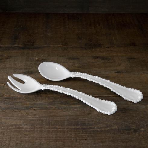 Vida Alegria Large Salad Servers (White)