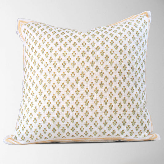Celeste Mughal Flower Pillow- Gold