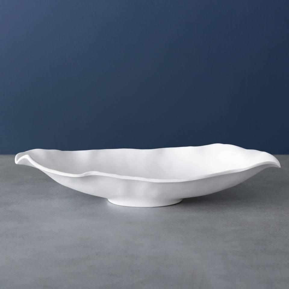 Vida Nube Medium Oval Bowl (White)