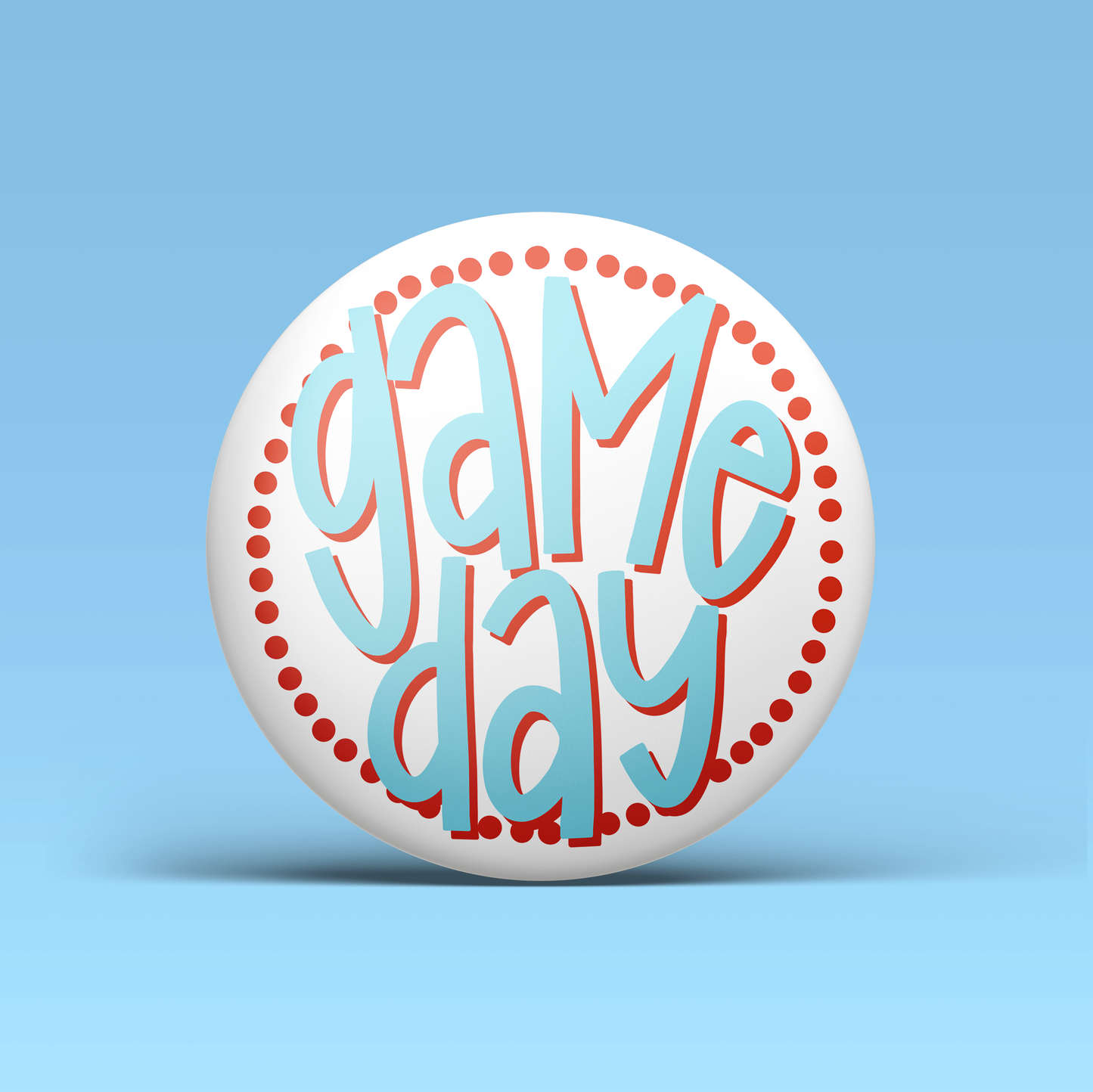Blue & Red Game Day Polka Dots Buttons | Game Day Pins