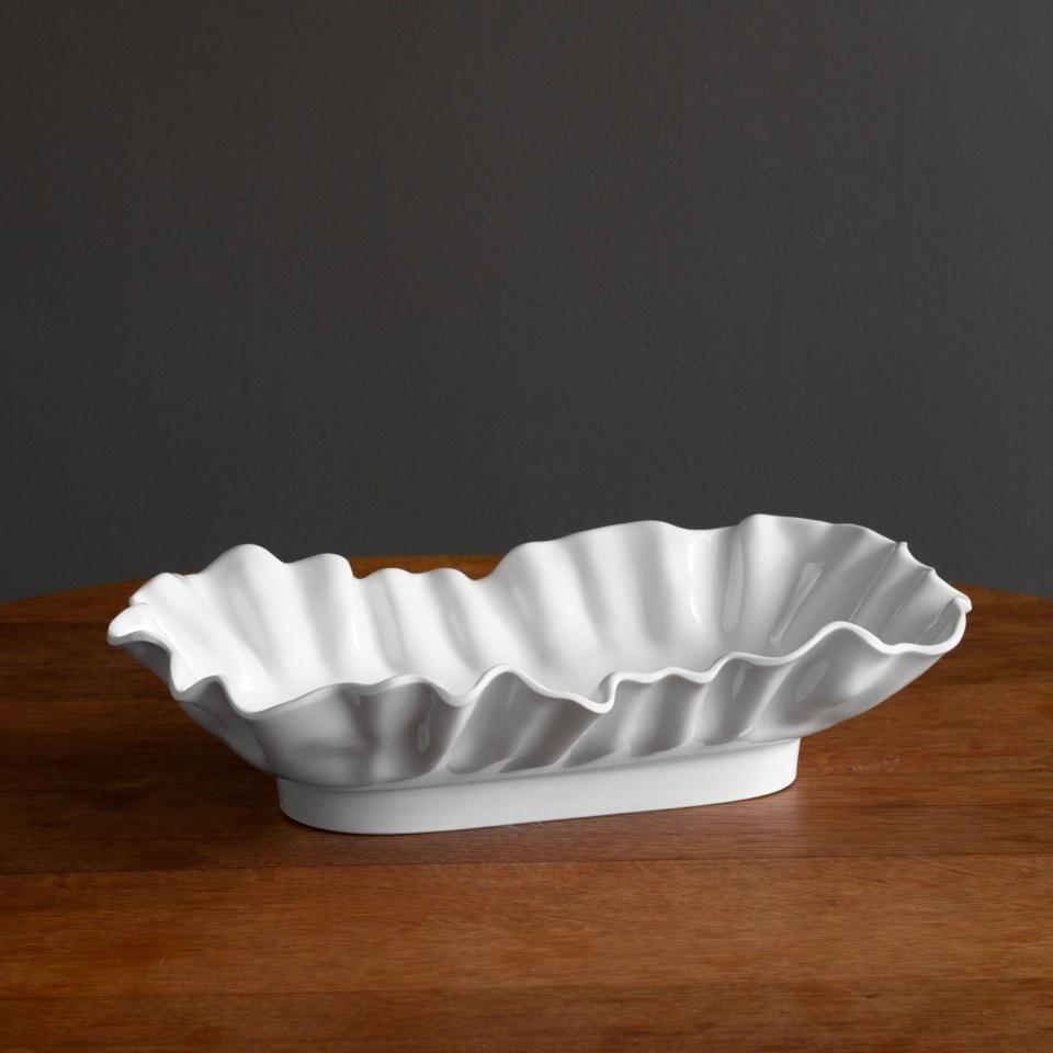 Vida Bloom Large Rectangle Bowl (White)