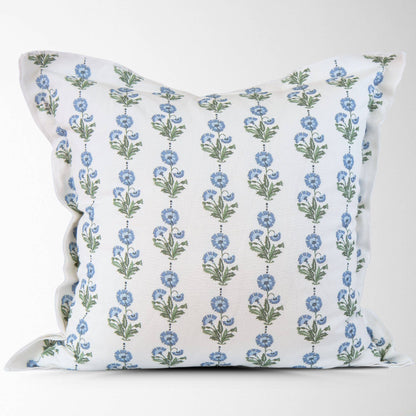 Amalthea Blue Linen Square Pillow