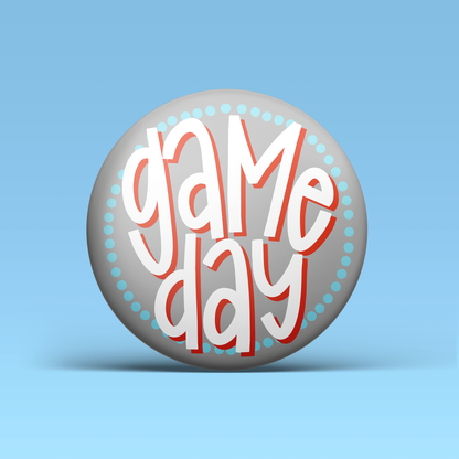 Blue & Red Game Day Polka Dots Buttons | Game Day Pins