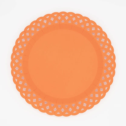 Orange Basketweave Dinner Plates