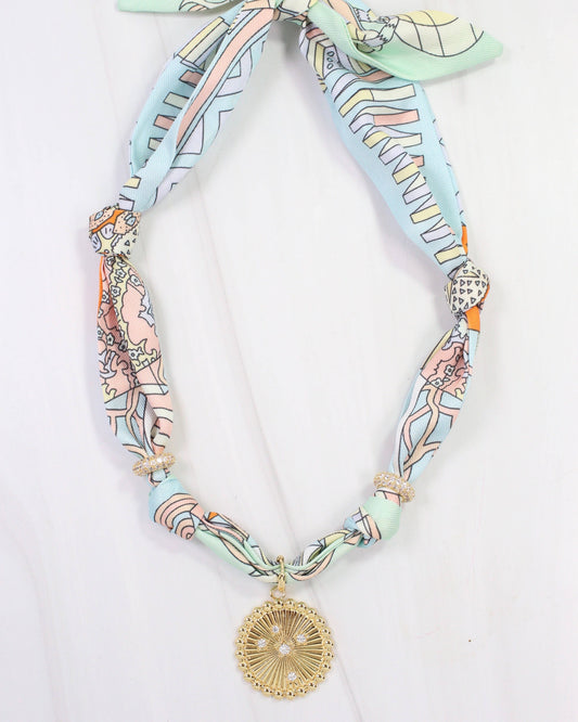 Shannon Scarf Charm Necklace Seafoam