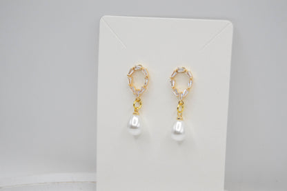 Small Pearl Hoop Earrings