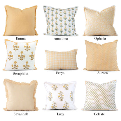 Amalthea Gold Linen Lumbar Pillow