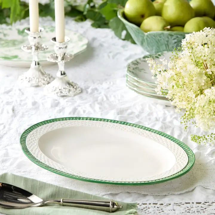 Le Jardin Embossed Rattan Oval Platter