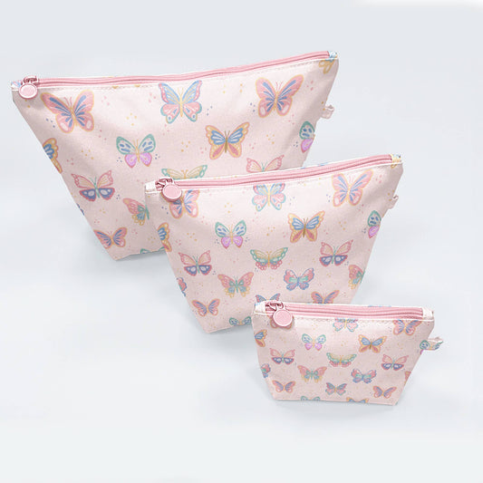 Butterfly Bliss - Easy Clean Wipeable Pouch (Set of 3)