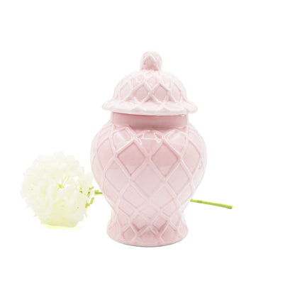 Pink Textured Ginger Jar