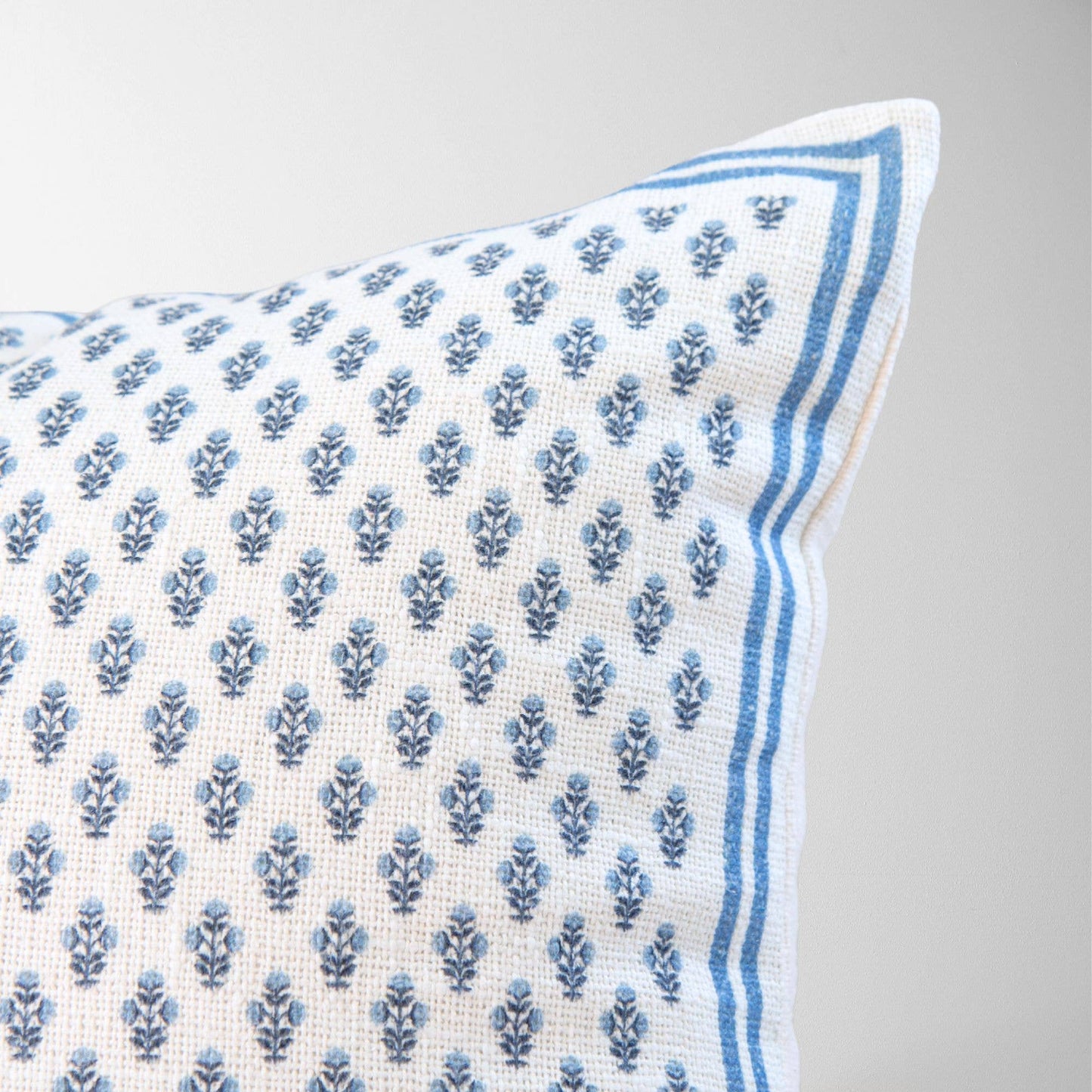 Celeste Mughal Flower Pillow- Blue