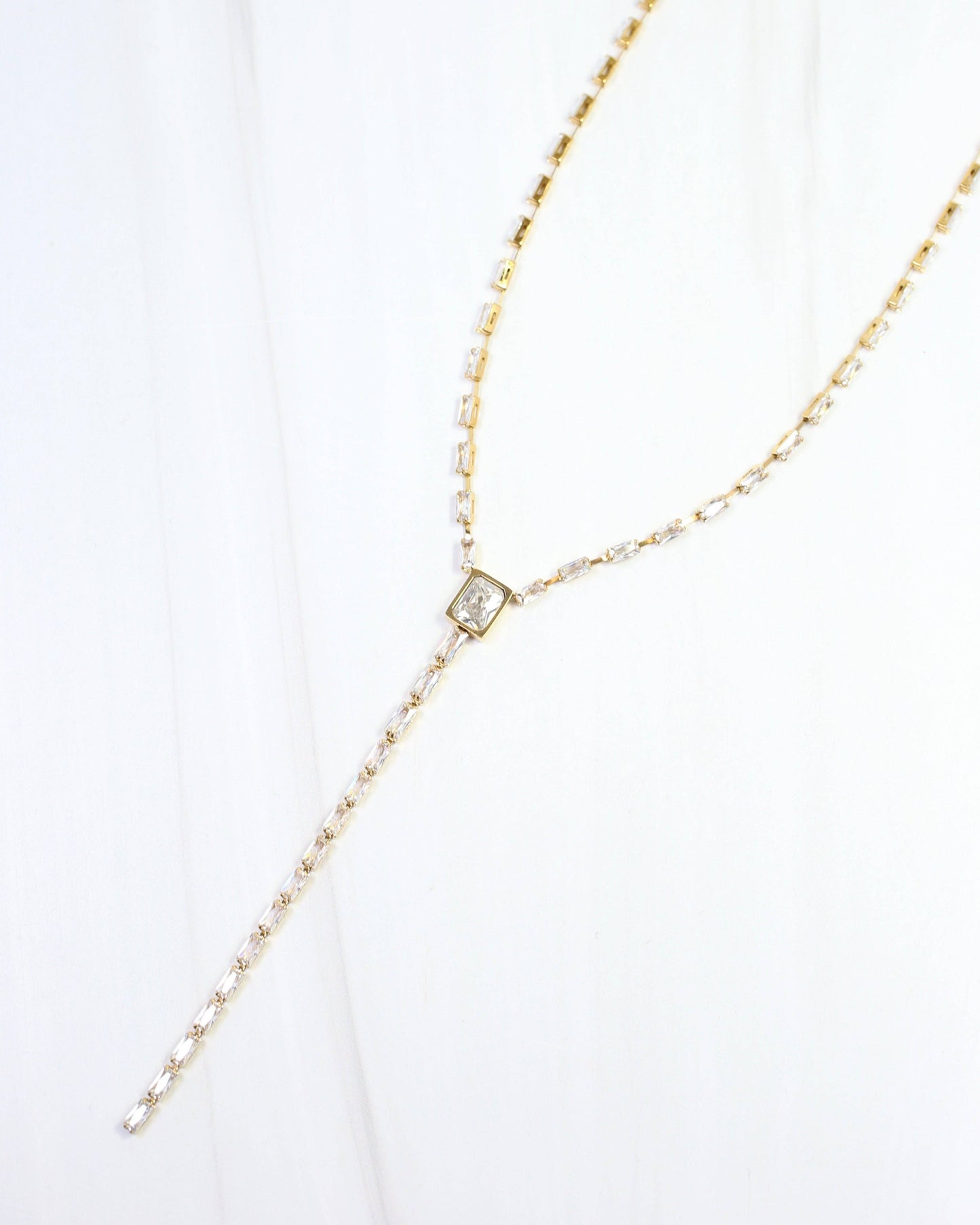 Cosette Crystal Y Necklace WP Gold