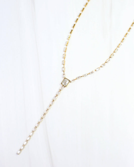 Cosette Crystal Y Necklace WP Gold