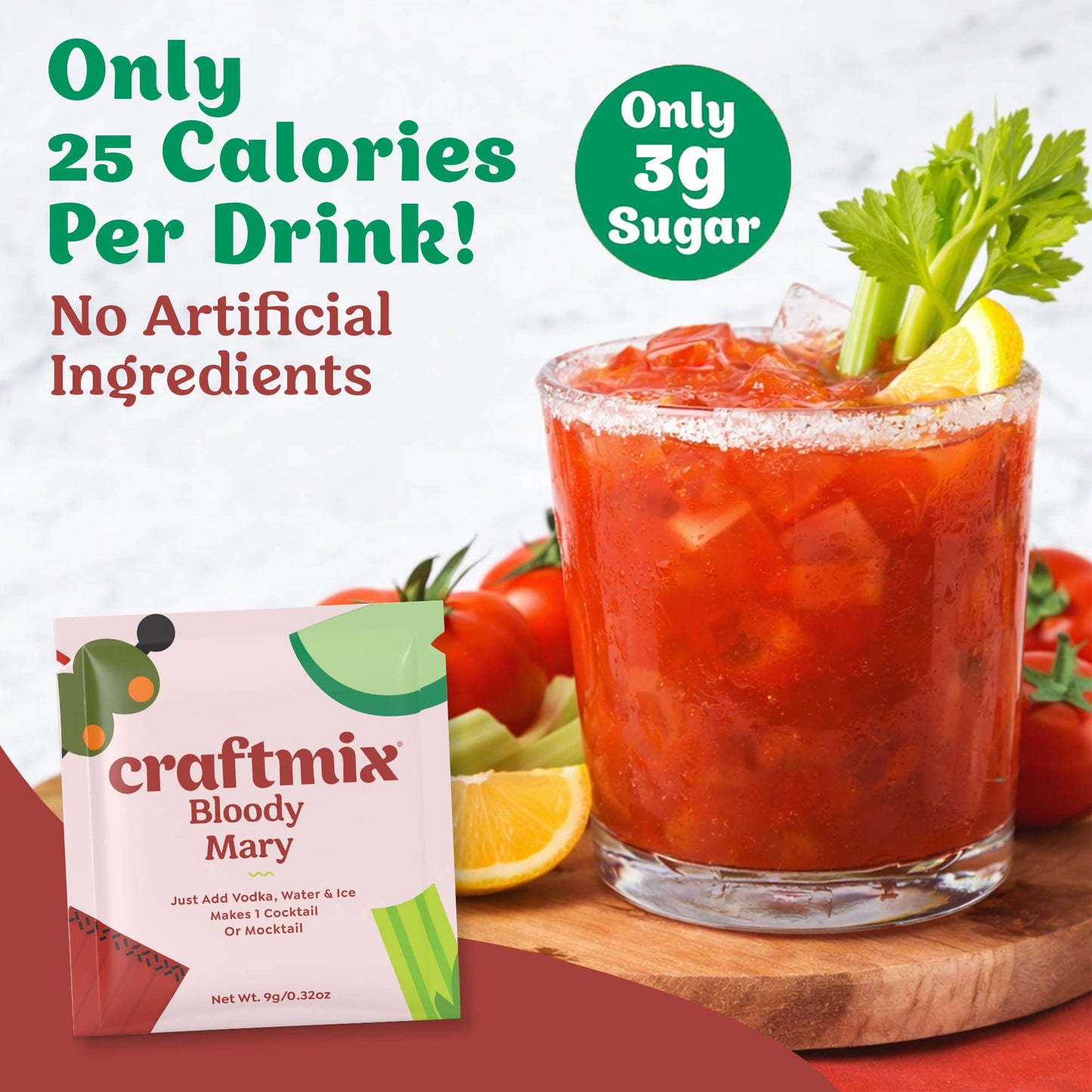 Bloody Mary Cocktail/Mocktail Mixer - 24ct Caddy