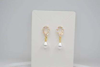 Small Pearl Hoop Earrings