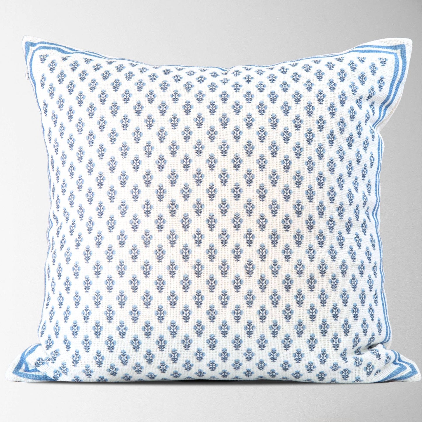 Celeste Mughal Flower Pillow- Blue