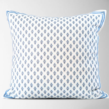 Celeste Mughal Flower Pillow- Blue
